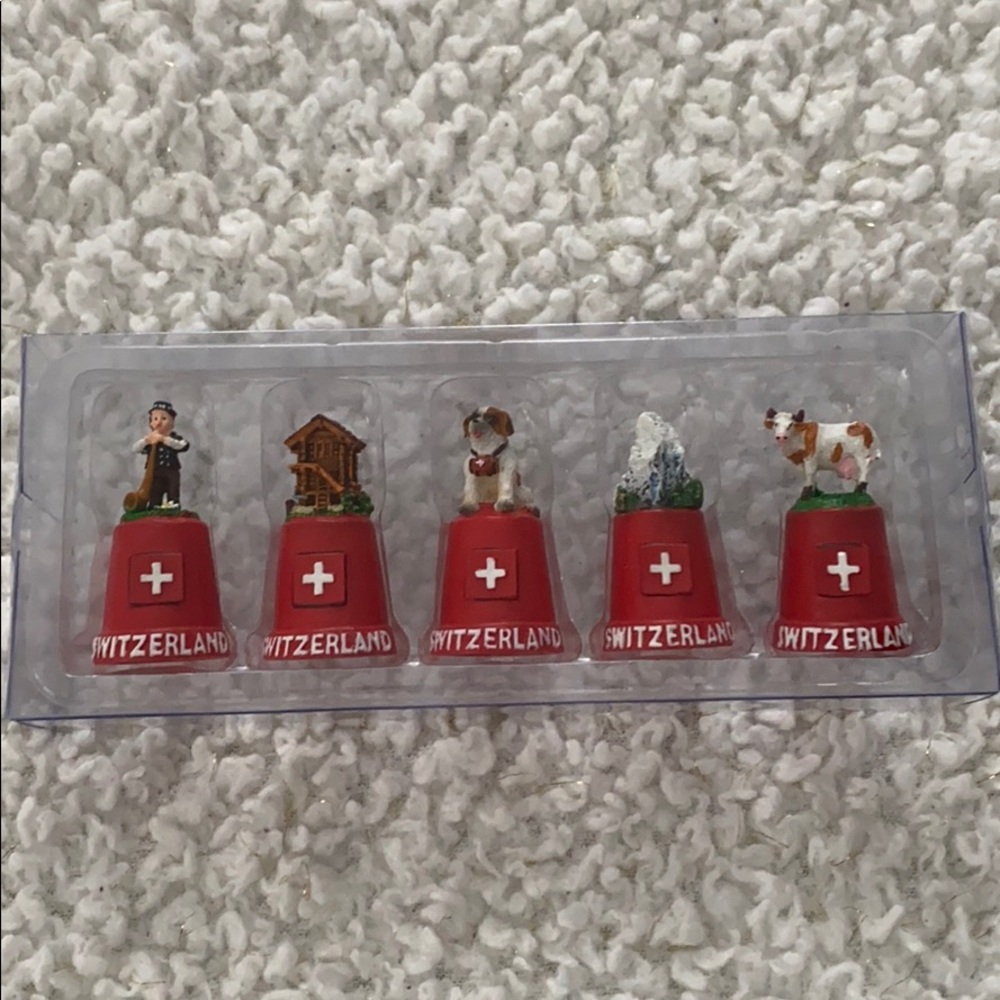 Authentic Switzerland thimbles. New in Plastic